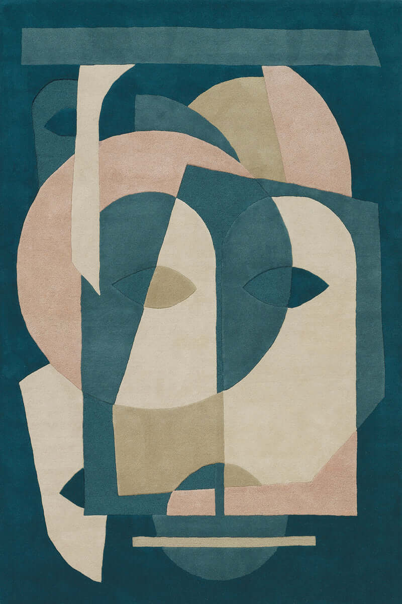 Sculpture Blue Wool Hand-tufted Carpet & Rug