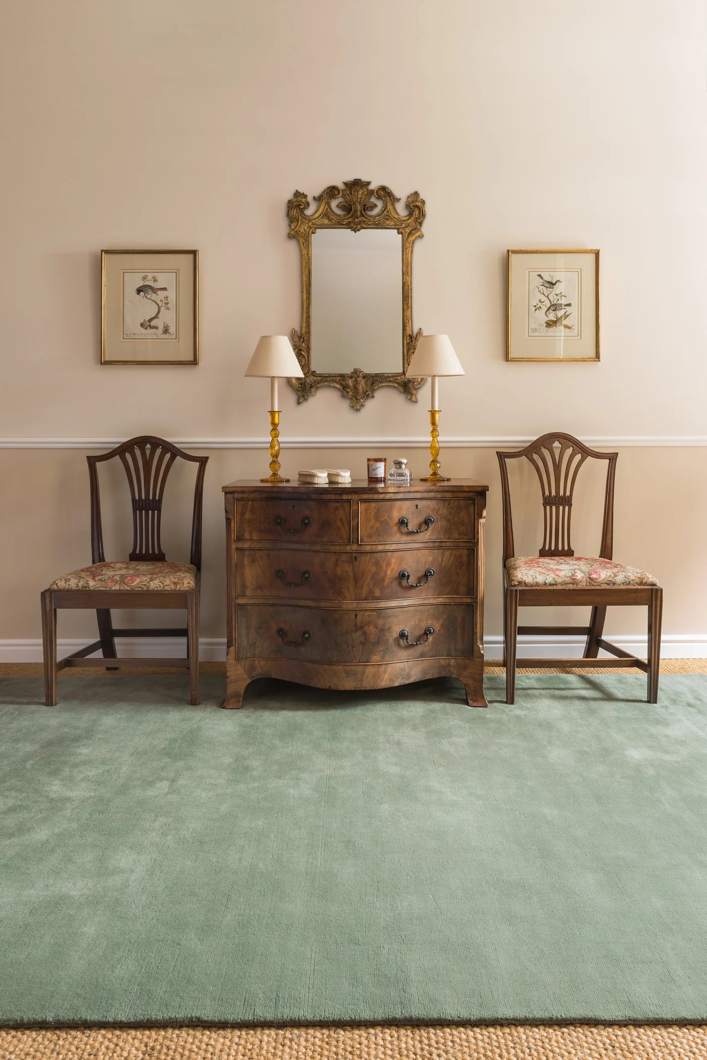 Pista Green Wool & Silk Hand-tufted Carpet & Rug