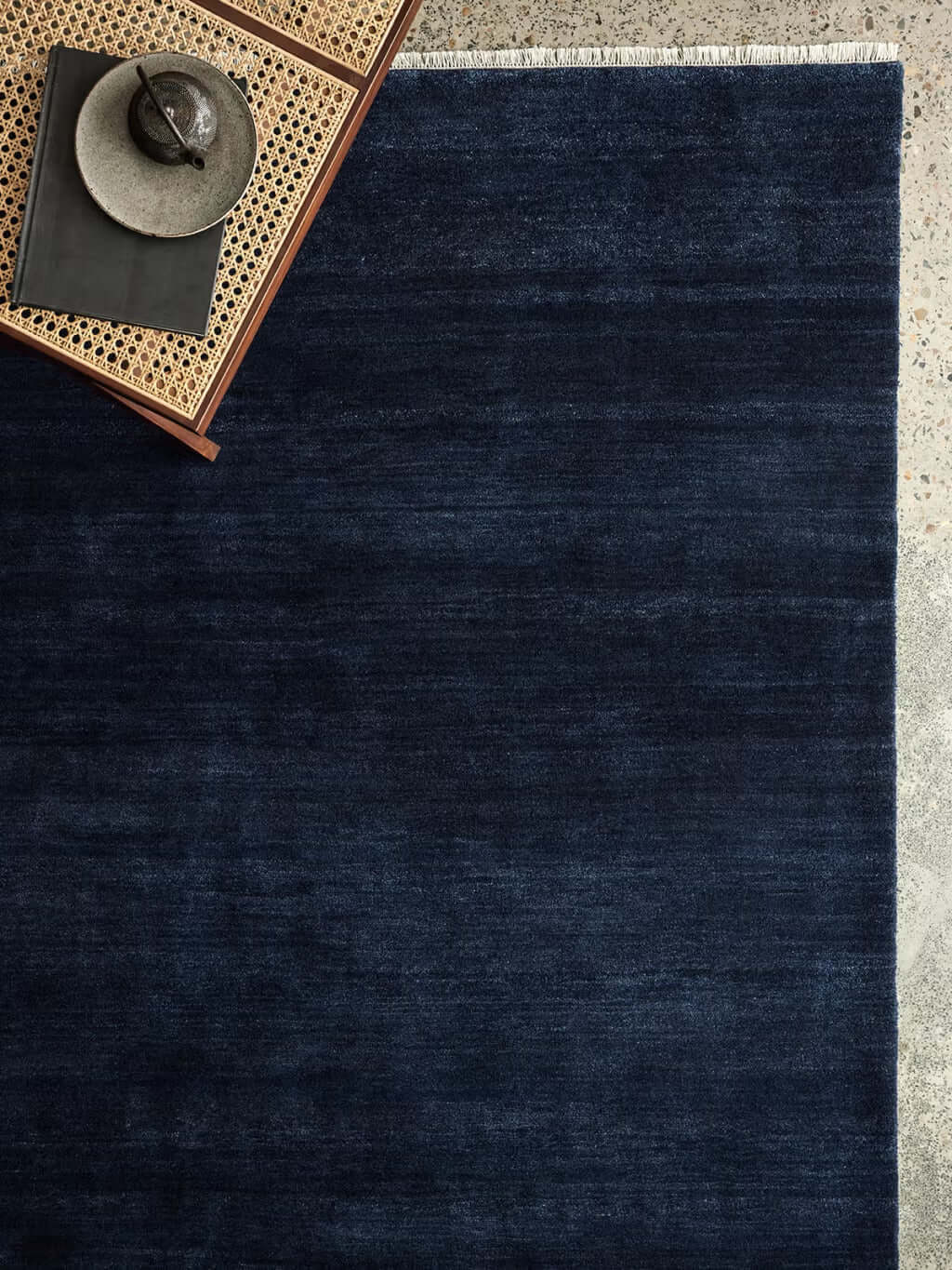 Navy Blue Hand-Tufted Wool Carpet & Rug