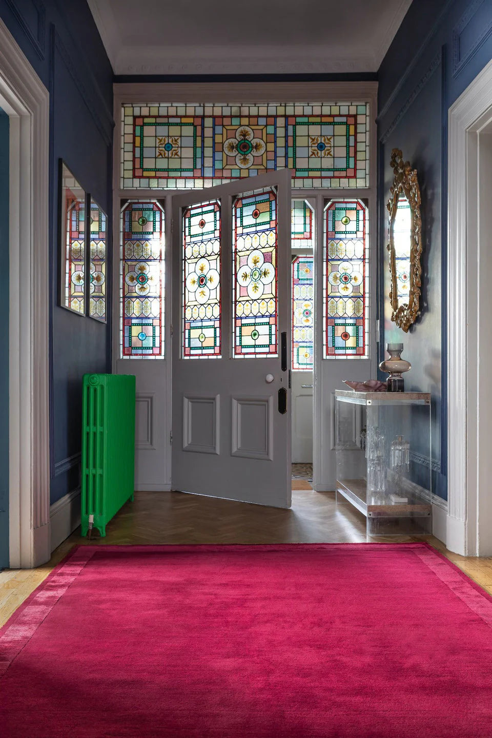 Maroon Wool & Silk Hand-tufted Carpet & Rug