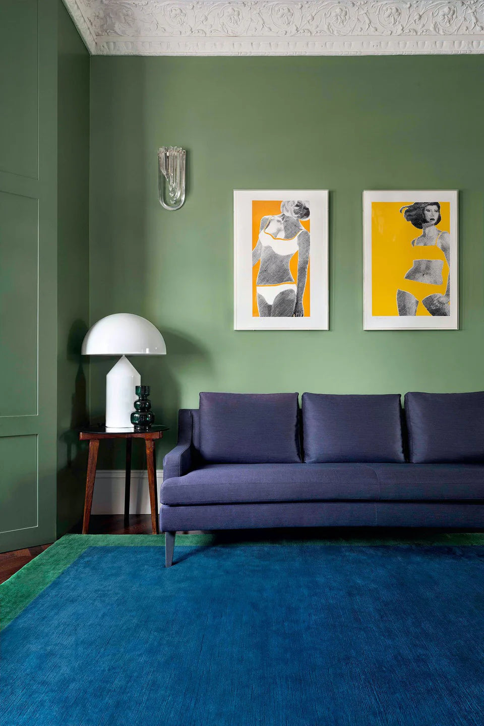 Green & Blue Silk Hand-tufted Carpet & Rug