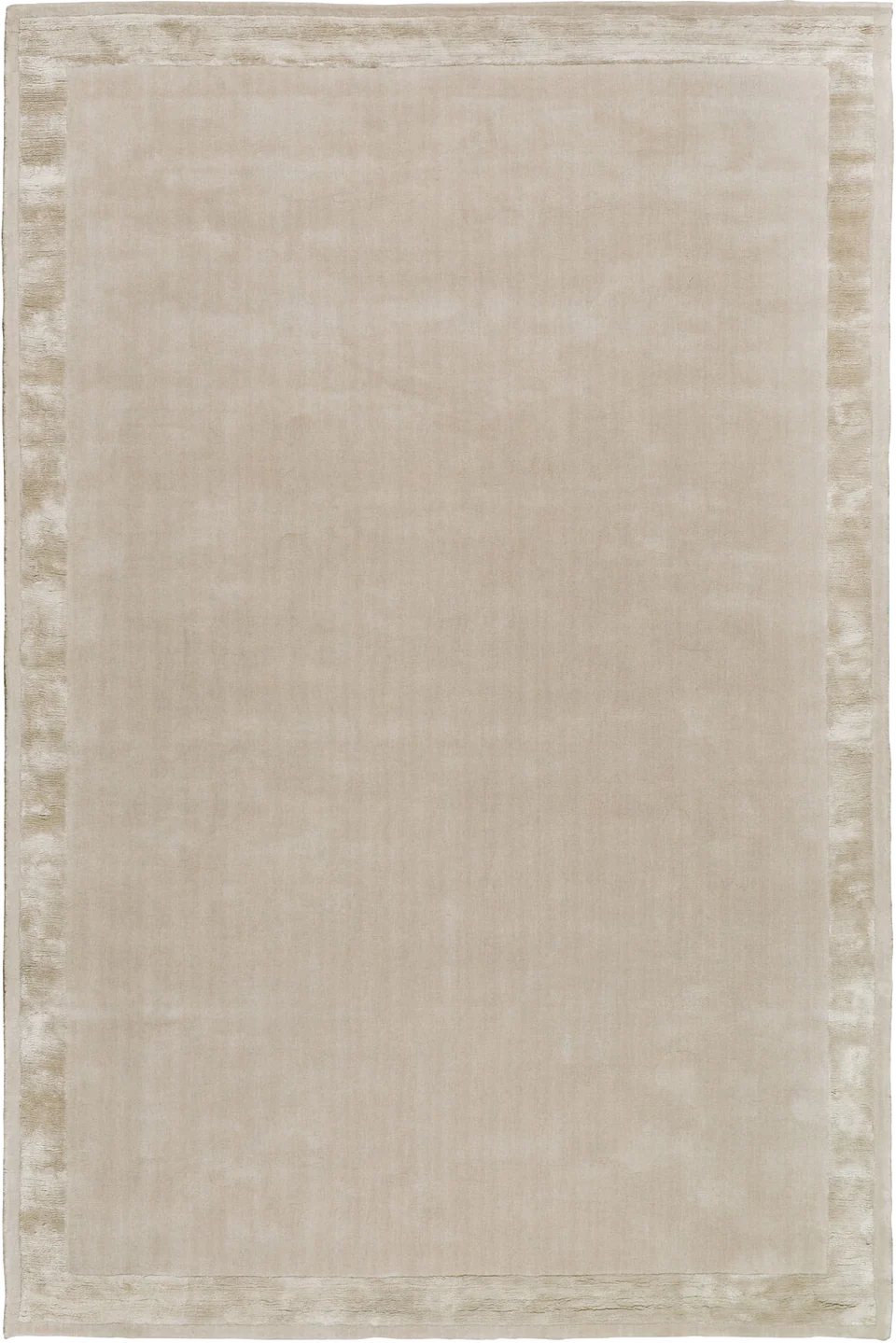 Beige Wool & Silk Hand-tufted Carpet & Rug