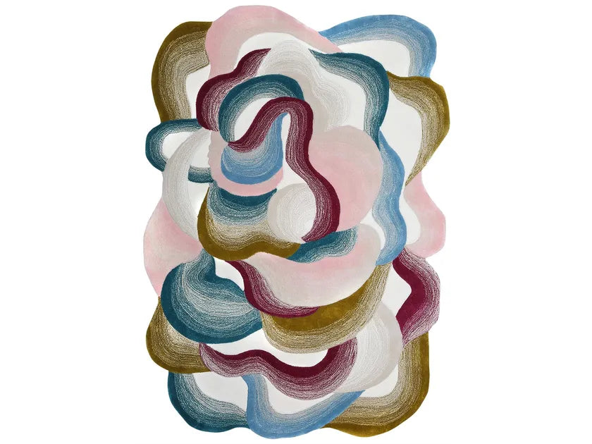 Marble Vein Viscose & Wool Carpet & Rug