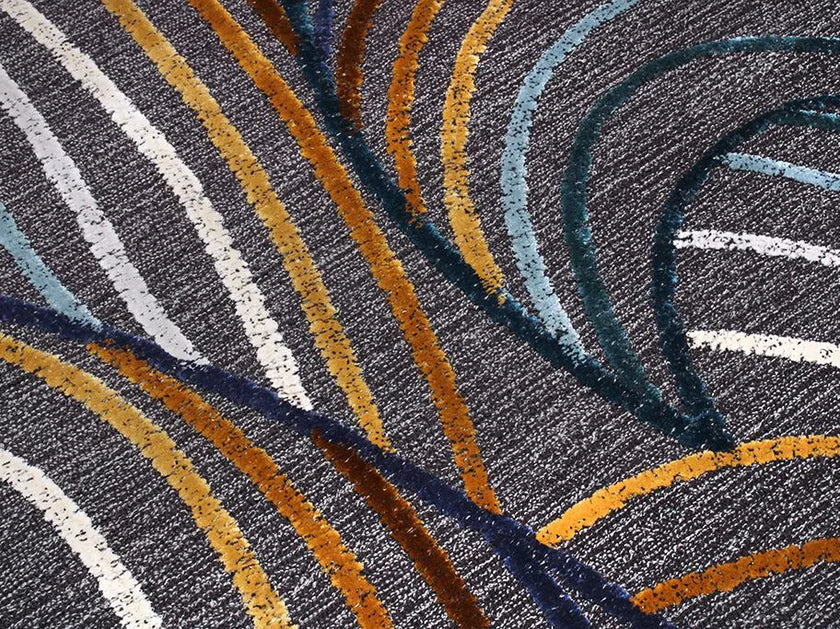 Asymmetric Wave Viscose & Wool Carpet & Rug