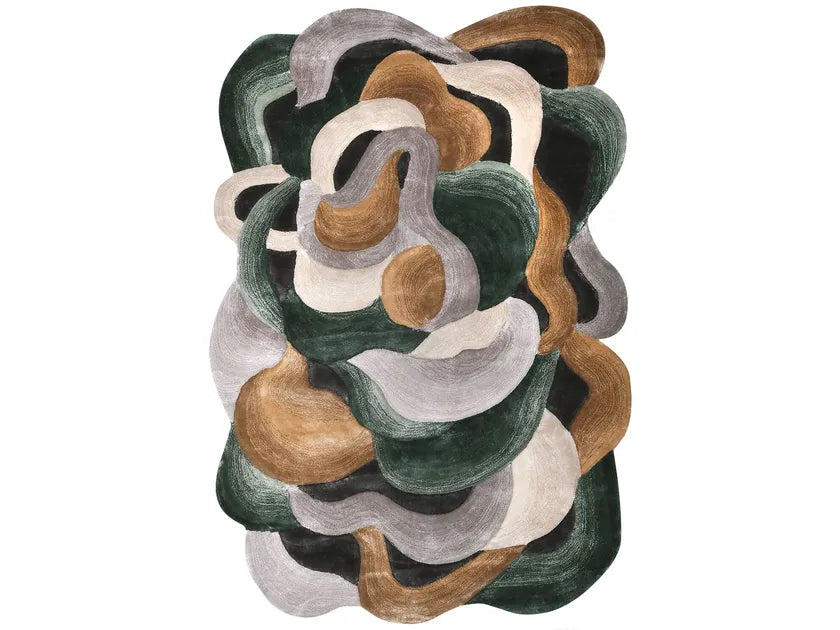 Ink Blot Viscose & Wool Carpet & Rug