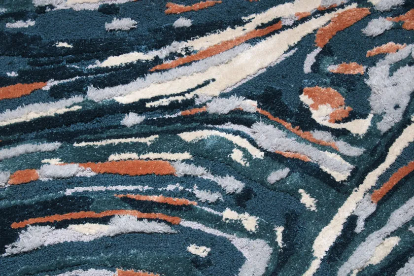 Organic Splatter Viscose & Wool Carpet & Rug