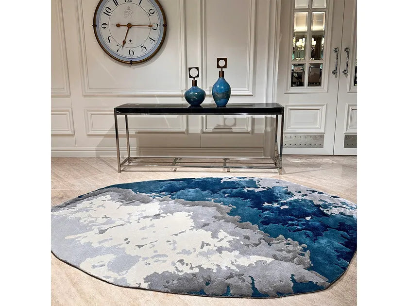 Slate Grey Viscose & Wool Carpet & Rug