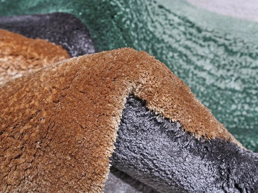 Ink Blot Viscose & Wool Carpet & Rug