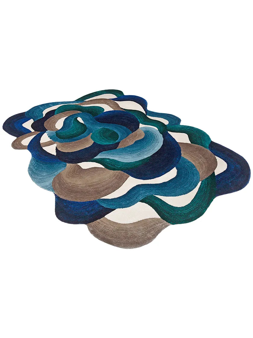 Fragmented Geo Viscose & Wool Carpet & Rug
