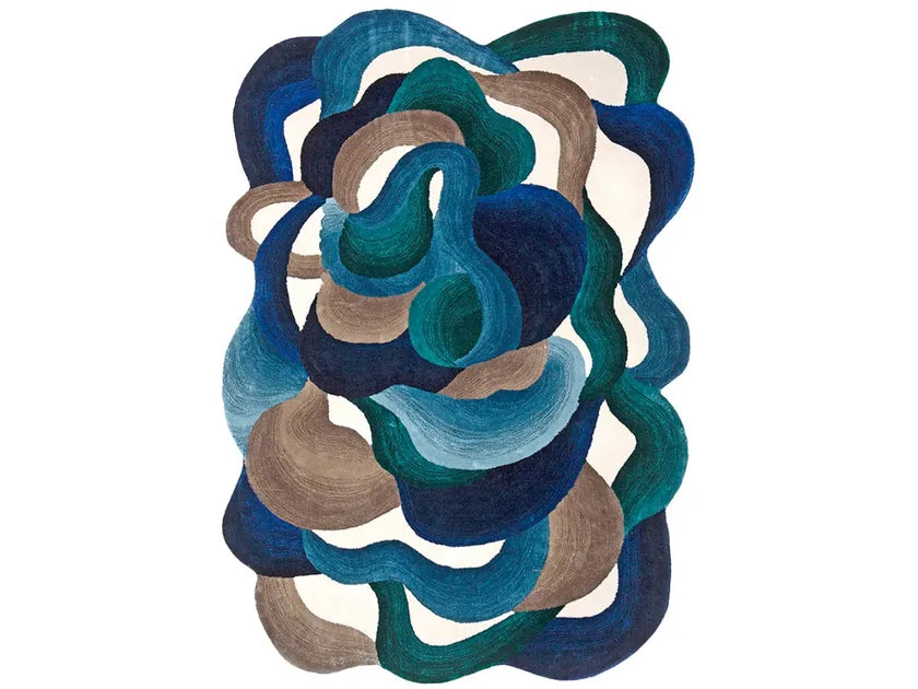 Fragmented Geo Viscose & Wool Carpet & Rug