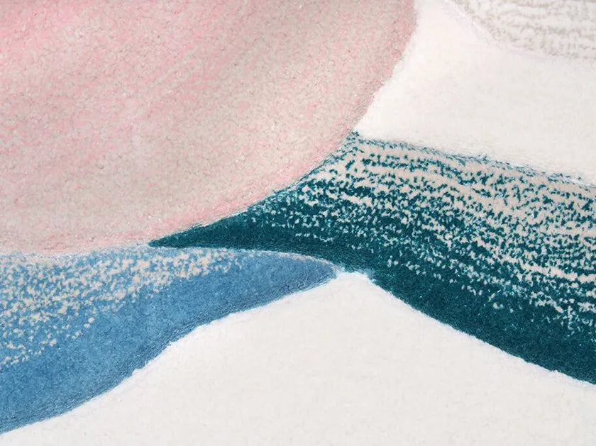 Marble Vein Viscose & Wool Carpet & Rug