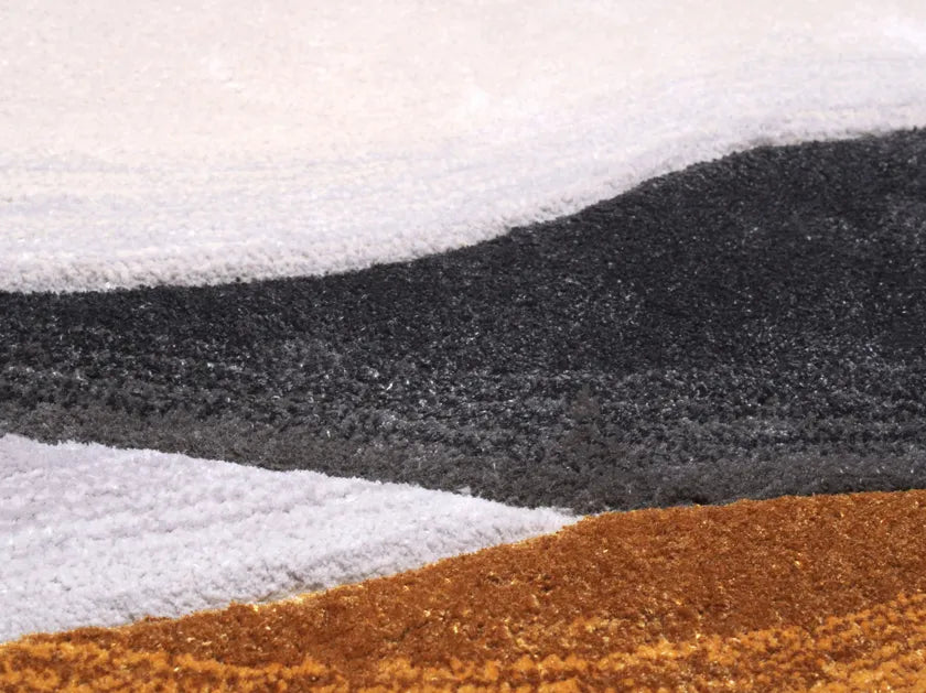 Golden Amber Viscose & Wool Carpet & Rug