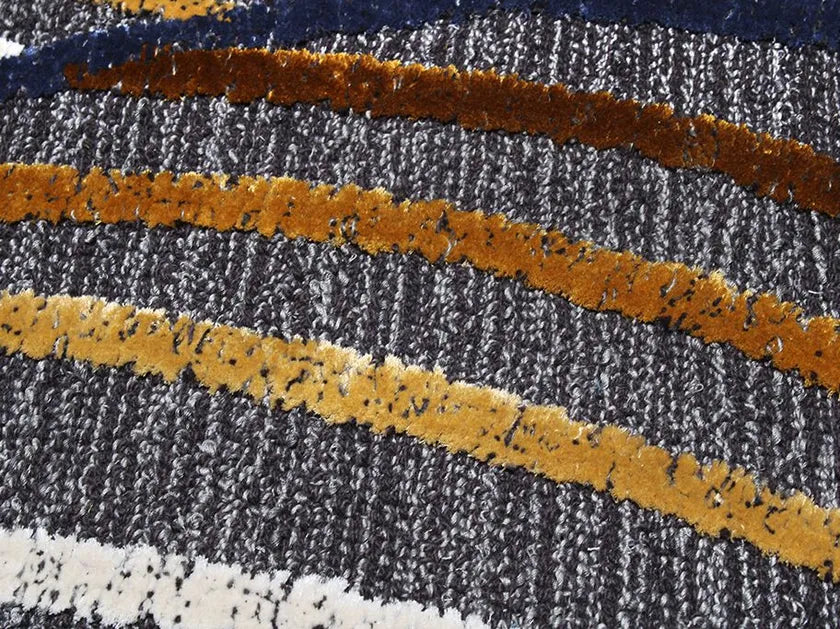Asymmetric Wave Viscose & Wool Carpet & Rug
