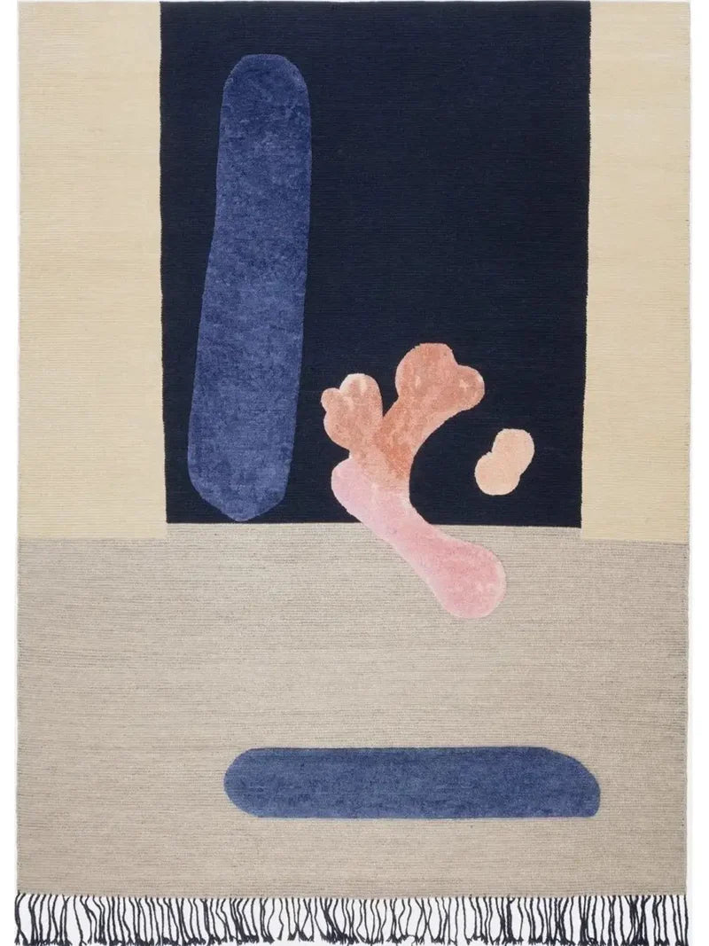 Geometric Viscose & Wool Hand-tufted Carpet & Rug